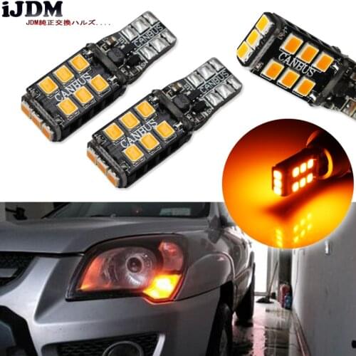 2pcs Amber Yellow CANBUS Error Free T10 W5W 194 168 W5W LED Bulbs For Euro Car Parking Position Lights, 12V T10 LED Red/White