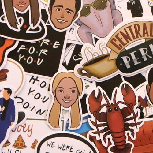 36 Pcs/set Friends TV Show Stickers DIY Stickers For Suitcase Luggage Laptop Car Waterproof Stickers Skateboard sticker G0256