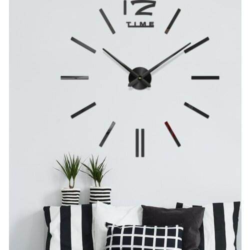 3D Quartz Wall Clocks Sticker Modern Design DIY Large Wall-Clock Sticker Living Room Home Office Decor Christmas New Year Gift