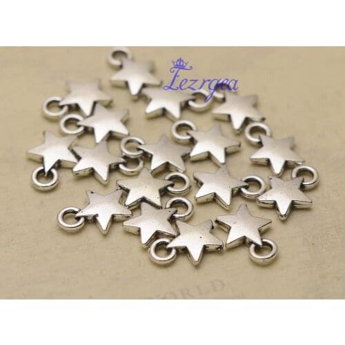 50pcs/lot--9x12mm, Antique silver plated Star charms ,DIY supplies, Jewelry accessories