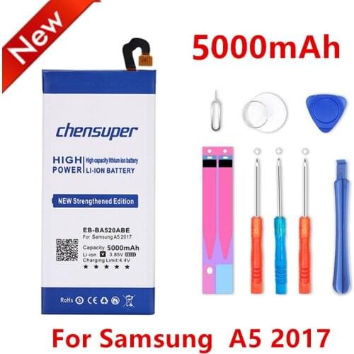Chensuper 5000mAh High quality battery EB-BA520ABE Battery for Samsung A5 2017 SM-A520F+ Tracking number