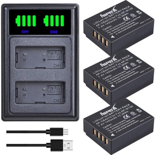 3Pcs NP-W126 NP-W126S W126 Batteries + LED Dual USB Charger for Fujifilm X-T20 X100F X-H1 XH1 X-A5 XA5 X-A20 XA20 X-E3 X-T3