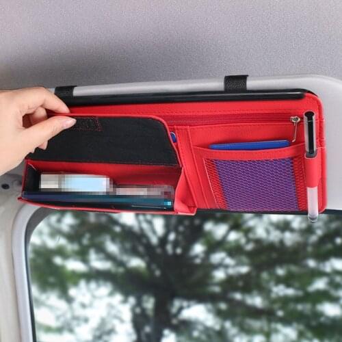 Car Sun Visor Storage Box Sunglasses Clip Tidy Up Auto Accessories Storage Box Pen Card Holder CD Storage Box Car Gadget