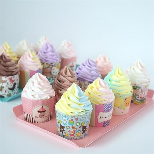 Bar hotel dining room hall restaurant decor wedding birthday cake decorating artificial fake cup cake simulation cake model