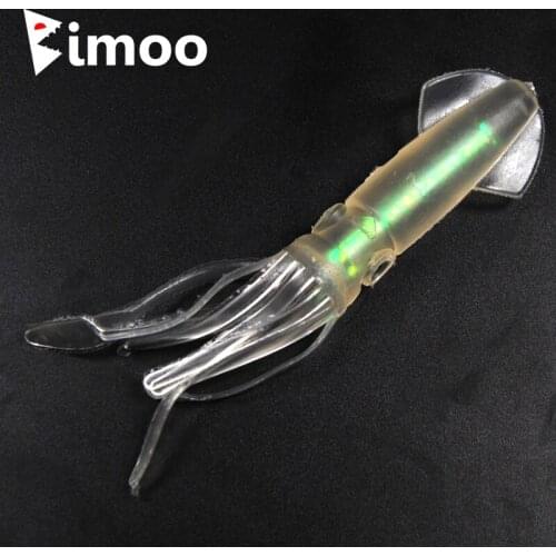 Bimoo 3PCS 8g 11cm Holo Soft Squid Lure with Holographic Color Sea Bass Trolling Fishing Lures