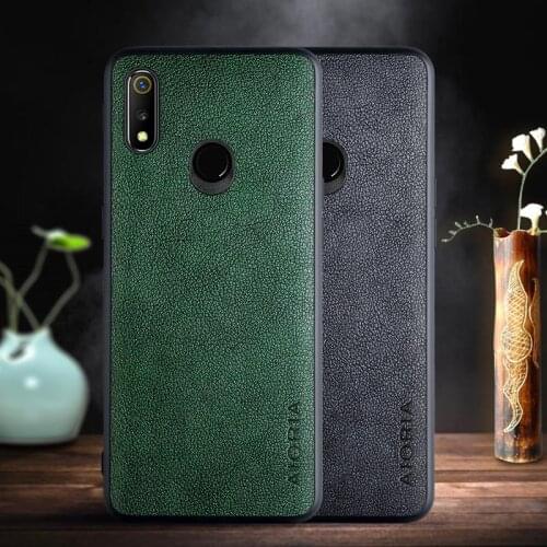 Case for Oppo Realme 3 Pro X case with Retro business PU leather design,TPU+PU 2in1 material