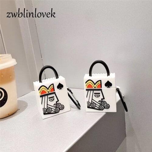 Playing Cards Earphone Case For Apple Airpods Case Silicone Cartoon Cover For Airpods 2 Accessorie For Earpods Ring Lanyard
