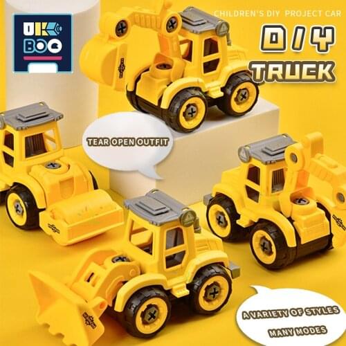 UKBOO City Screw Nut Truck Assembly Engineering Building Blocks with Tools DIY Bricks Educational Construction Toys for Children