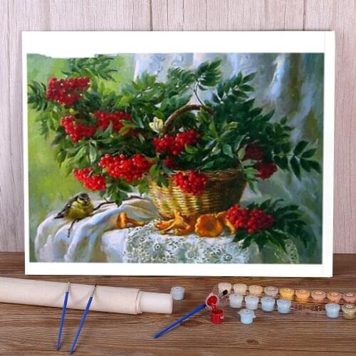 Flower Arranging Paint By Numbers Set Acrylic Paints 40*50 Boards By Numbers Home Decoration For Handiwork