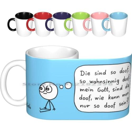 Bewildered Ceramic Mugs Coffee Cups Milk Tea Mug Comic Funny Islieb Stick Figure Comics Humor Creative Trending Vintage Gift