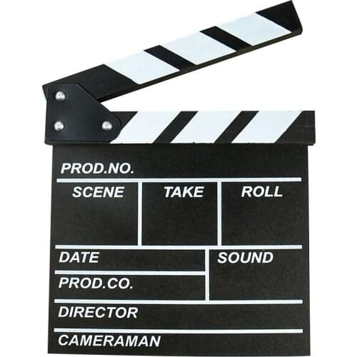 Movie Clapperboard Director Video Action Scene Lapper Board TV Film Slate Cut Prop Photographic Props Wood Clapper Board