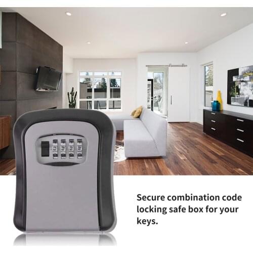 Key Safe Box 4 Digit Combination Password Keys Box Key Storage Organizer Case Security Lock Tool Metal Key Box Wall Mounted Home