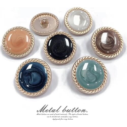 6pcs Gold Pearl Womens Buttons Decorations for Clothing Vintage Suit Coat Dress Button Metal Diy Sewing Accessories needlework