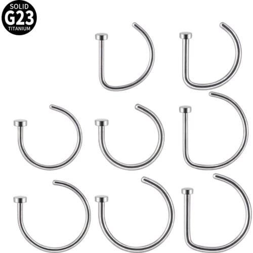 CHUANCI 2PC G23 Titanium C&UShape Nose Ring Ear Tragus Cartilage Helix Earring Stud Labret Lip RingJewelry