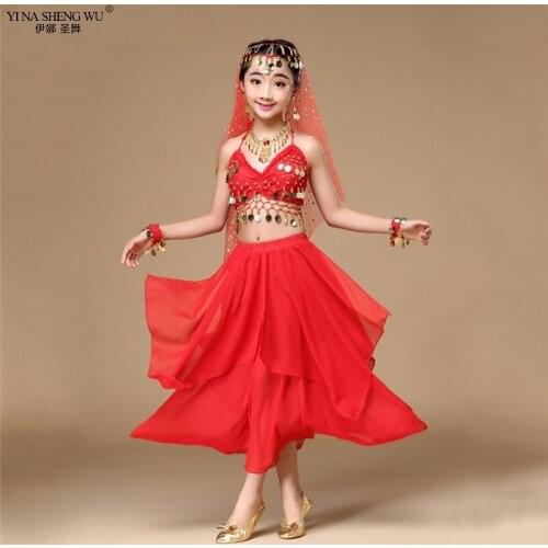 Grils Belly Dance Costumes 2/3pcs Set Oriental Dance Costumes Bellydance Set Girl Egyptian Bollywood Indian Kids Belly Dance New