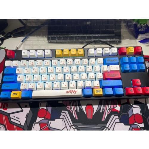 108Keys Gundam PBT thermal sublimation key cap OEM height fit 61/87/104/108 mechanical keyboards