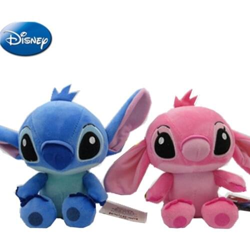 20cm Disney Lilo & Stitch Couple Models Cartoon Stuffed Plush Dolls Anime Plush Baby Toys Pendant Toys Kawaii Kids Birthday Gift