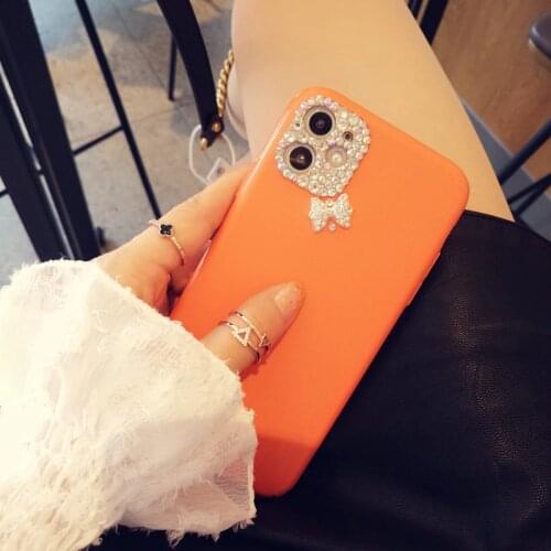 Fashion Sweet Bling Diamond Lens Lovely Bow Hard PC Case For iPhone XS 11 Pro Max X XR 8 7 6 6S Plus SE Luxury Goddess Cover