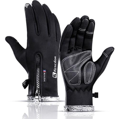 Hot men and women winter waterproof fleece gloves ski warm outdoor windproof cold riding touch screen non-slip gloves