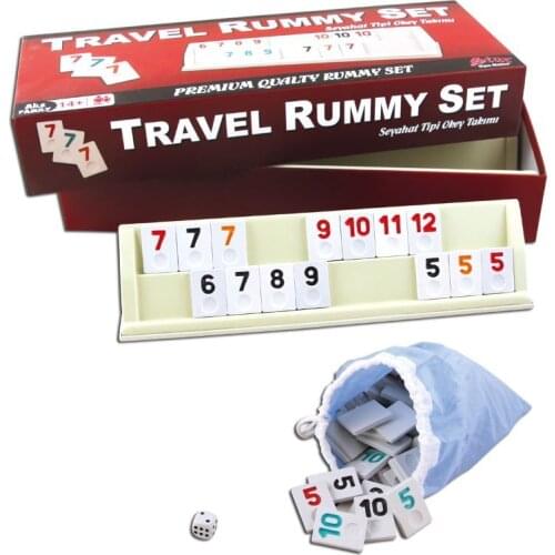 TRAVEL Picnic Rummy Tile Game Set High Quality Plastic Rumicube Turkey Okey Israel Mahjong Rumikub Rumi Cube Party Gift Dice Hot