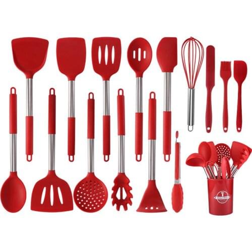 9 pieces Silicone Kitchenware Set Pad Pin with Amazon Cross-border Kitchen Shelf Cooking Scoop Suit
