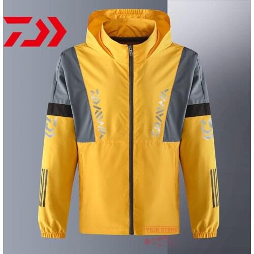 New Daiwa Mens Autumn Waterproof and Windproof Fishing Jacket Outdoor Comfortable and Breathable Hiking Camping Fishing Jacket