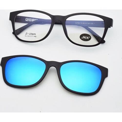 Glasses Frame Sand black oval For women Match Magnet Clip Myopia Polarized Sunglasses 3D Night vision goggles Brown jkk74