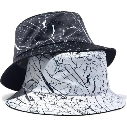 Bucket Hat Women Men Reversible Summer Sun Beach UV Protection White Black Breathable Hiphop Cap Outdoor Holiday Accessory