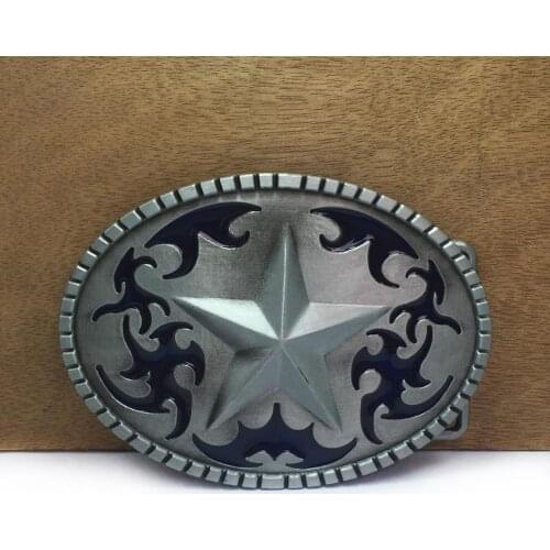 BuckleClub wholesale zinc alloy star belt buckle western cowboy belt buckle FP-03379-2 blue enameled jeans gift belt buckle