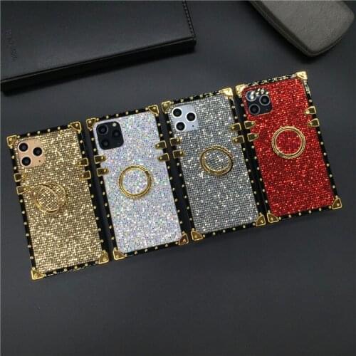 Luxury Bling Glitter Square Case For iPhone X XS Max XR Sequins Cover Phone Cases for iphone 12 11 PRO MAX 7 Plus 8 6 6S Plus