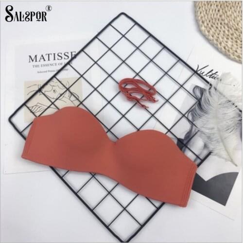 SALSPOR One-Piece Bra Women Push Up Seamless Bralette Detachable Shoulder Strap Adjustable Non-Slip Underwear