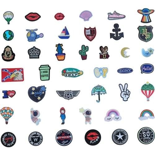 Self-adhesive rainbow badge embroidery childrens jeans top sewing DIY clothing supplies material accessories 1PCS for sale