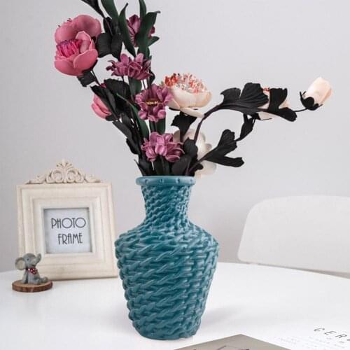 Modern Flower Vase Home Flower Arrangement Living Room Imitation Ceramic Nordic Style Home Decoration Ornament Home Decor