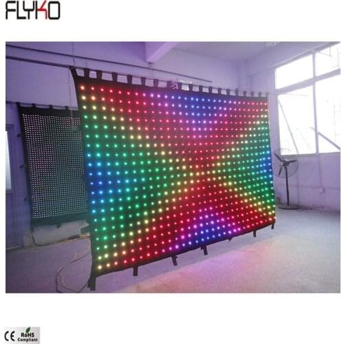 Wedding decoration led video curtain P10cm 2x3m seamless zipper connection flexible led video cloth backdrop