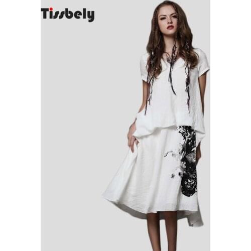Летние платья из льна Tissbely China At AliExpress