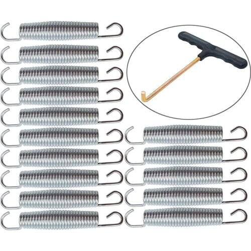 Top!-15Pcs 5.5Inch Trampoline Springs Heavy Duty Galvanized Steel High Tensile Replacement Trampoline Accessories with T-Hook