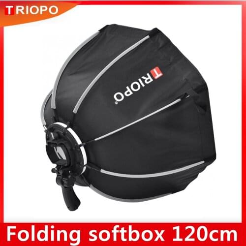 TRIOPO 120cm Octagon Umbrella Softbox with handle For Godox On-Camare Flash speedlite photography studio accessories soft Box