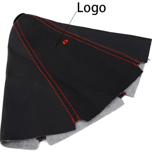 Universal MT/AT Leather Shift Collars Gear Shift Knob Shifter Gaiter Boot Cover with Racing Logo