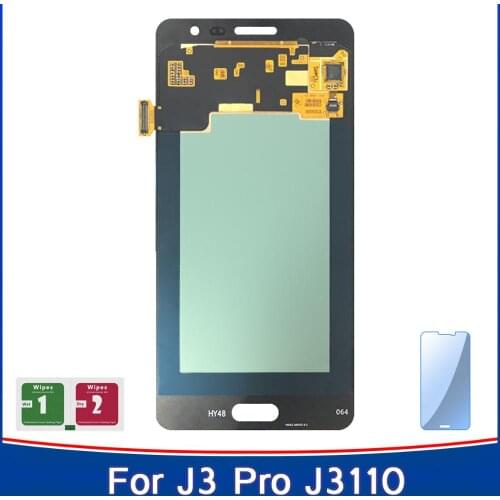 High Quality LCD For Samsung Galaxy Amoled J3P J3110 J3 pro J3119 Touch Screen Sensor Panel Adjustable Brightness Assembly