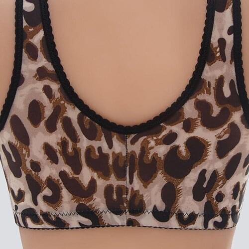 Womens Bra Leopard Print Thin Front Buckles Underwear Free and Size Bra Gathering Anti-Sagging Breasts Closing Wire 2020 B L1T0