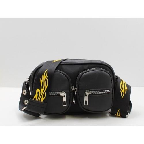 Womens Black Mini Pocket Column Strap