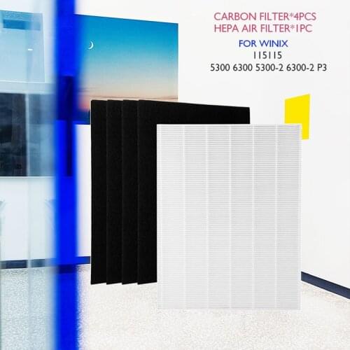 115115 for Winix filter WAC5300, WAC5500, WAC6300 Replacement Filters A 115115 Size 21 PlasmaWave Air Purifier 1 True HEPA + 4