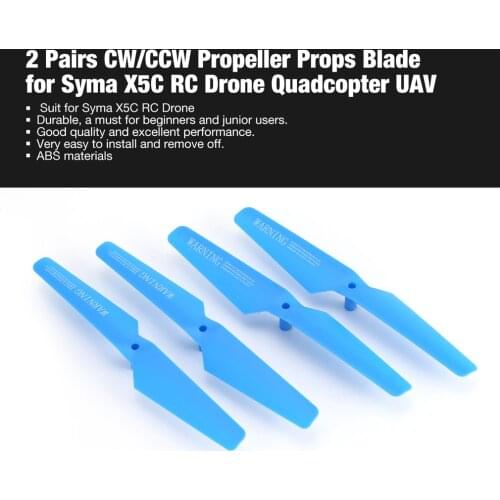 2 Pairs CW/CCW Propeller Props Blade for Syma X5C RC Drone Quadcopter Aircraft UAV Spare Parts Accessories Component