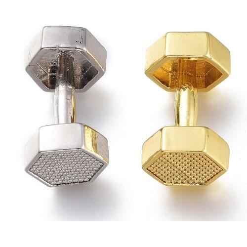 5Pcs Brass Creative Fitness Equipment Mini Dumbbell Pendants Charms For Necklace Bracelet Earring Dangle DIY Jewelry Gift