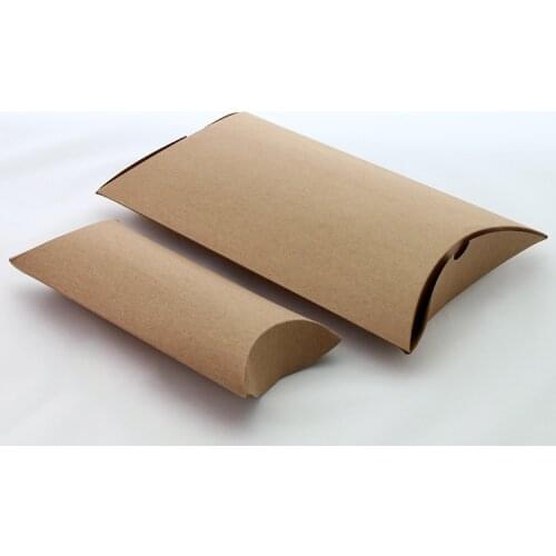 500pcs 9*7*2.5cm Brown Kraft Paper Pillow Box +hemp Rope For Candy/food/wedding/jewelry Gift Box Packaging Display Boxes