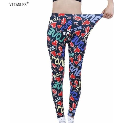 VIIANLES Push Up Yoga Pants Women Color Letter Printing High Waist Stretch Fitness Leggings Lady Sportwear Polyester Gym Tights