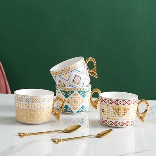 Gold Painted Angel Wings Cup Ceramic Cup Creative Coffee Cup Milk Tea Cup Red Tea Cup Gift