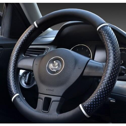 Steering Wheel Covers 39/40 cm 15.7" blue car accessories Non-slip Hollow out Gypsophila car handle cover microfiber leather