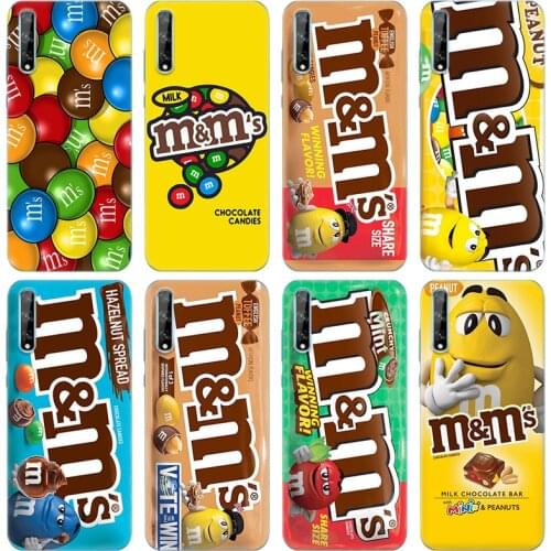 Cute Cartoon Chocolate Beans Silicone Phone Case for Huawei Y5 Lite 2018 Y7 Y6 Prime 2018 Y9 2019 Y9S Y5P Y6P Y7P Y8P 2020 Cover