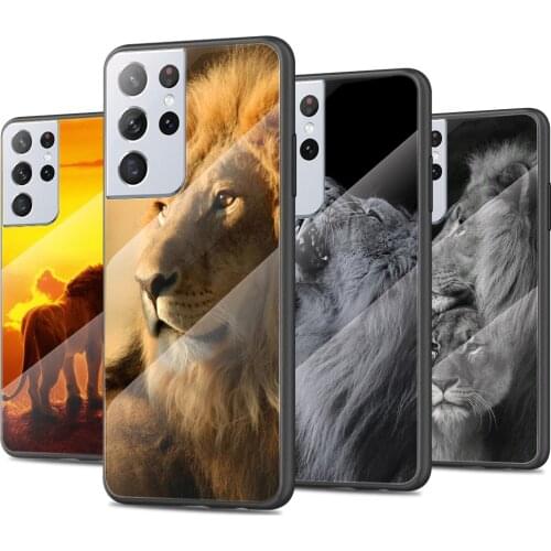 The Lion King Animal Tempered Glass Cover For Samsung Galaxy S21 Plus Ultra M21 M31 M51 A52 A72 Phone Case Coque